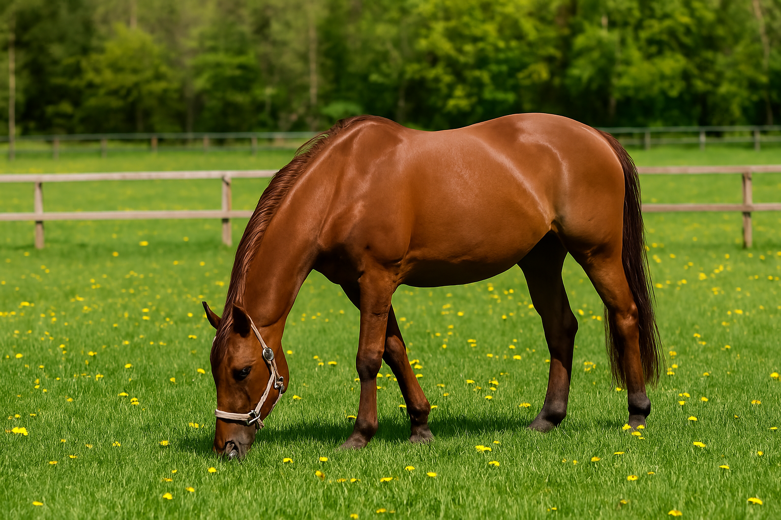 Chevaux au pré à la JK Equestrian Academy