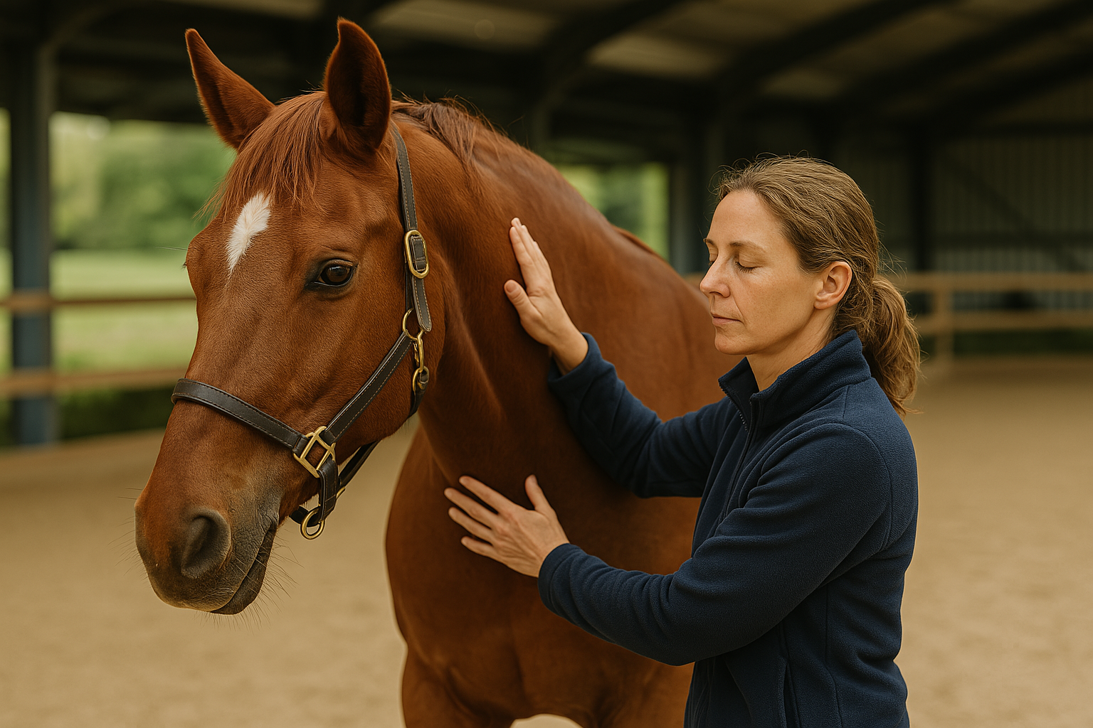 Soins vétérinaires apportés à un cheval